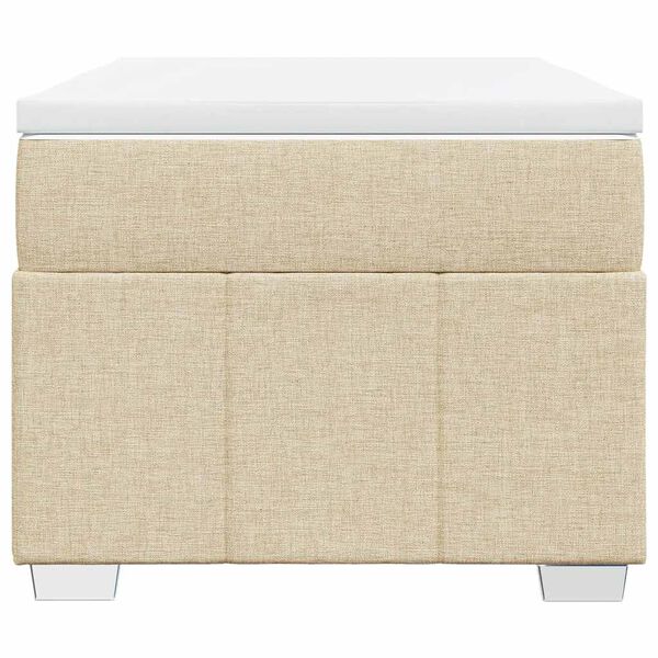 vidaXL Sommier &agrave; lattes de lit avec matelas Cr&egrave;me 100x200 cm Tissu