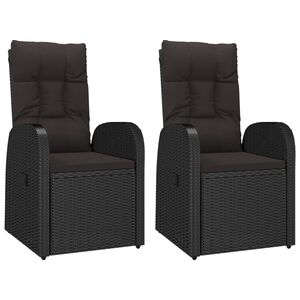 vidaXL Chaises de jardin inclinables coussins lot de 2 R&eacute;sine tress&eacute;e