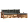 vidaXL Ensemble de canap&eacute;s d'ext&eacute;rieur 4 pcs Naturel et Anthracite