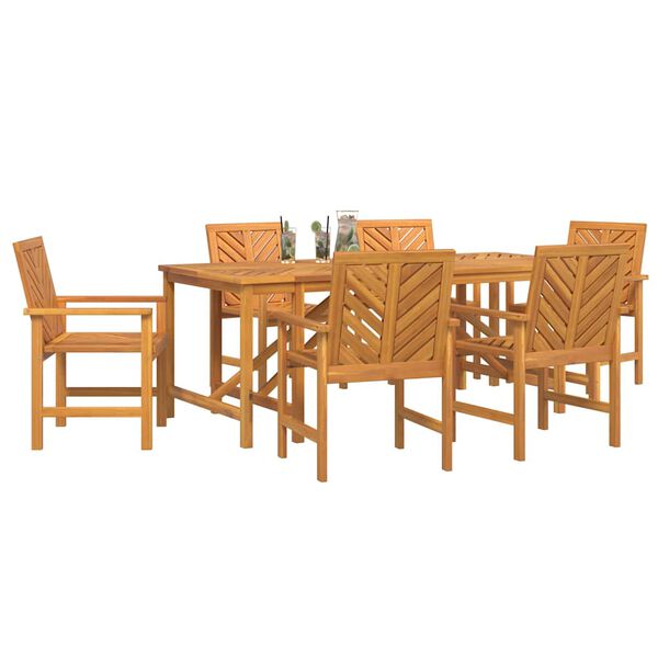 vidaXL Ensemble de salle à manger pour jardin 7 pcs Marron