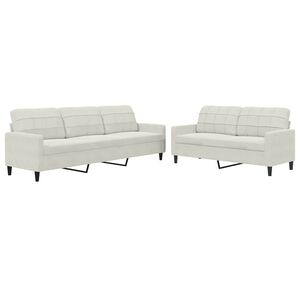 vidaXL Ensemble de canap&eacute;s 2 pcs avec coussins Cr&egrave;me Velours
