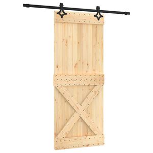 vidaXL Porte coulissante 85 x 210 cm Bois de pin massif (non trait&eacute;)