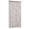 vidaXL Rideau anti-mouches taupe et blanc 100x230 cm chenille