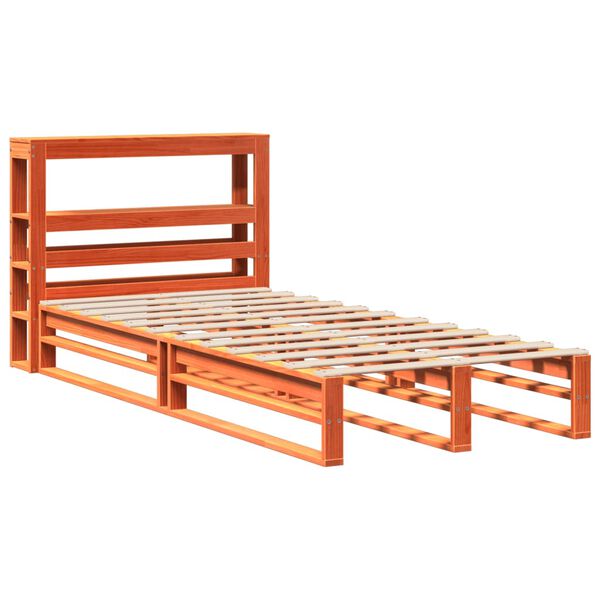 vidaXL Cadre de lit sans matelas cire marron 90x200 cm bois pin massif