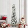 vidaXL Sapin de No&euml;l artificiel Blanc 210 cm PVC, m&eacute;tal et plastique