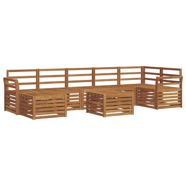 vidaXL Ensembles de canap&eacute;s 8 pcs Naturel Bois d'Acacia Massif