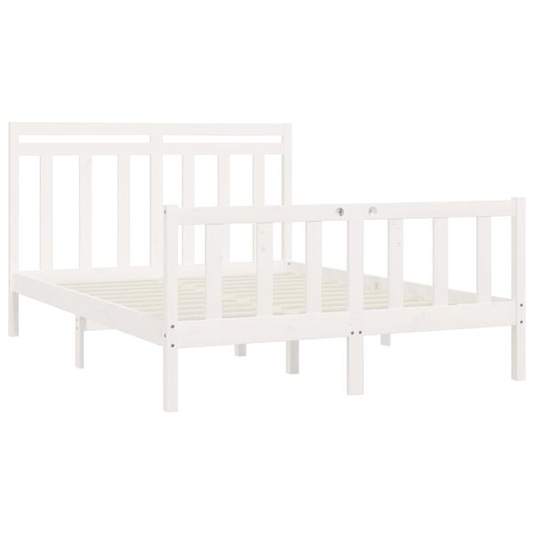 vidaXL Cadre de lit sans matelas blanc bois de pin massif 160x200 cm