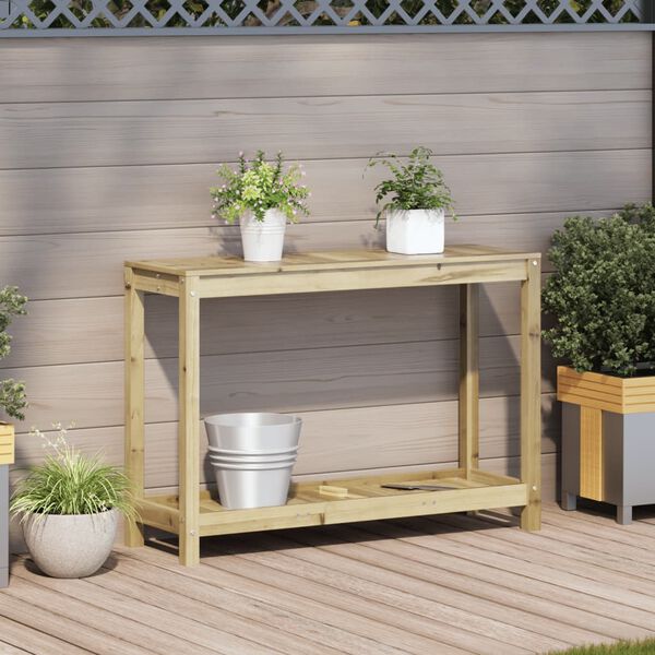 vidaXL Table de rempotage avec &eacute;tag&egrave;re 108x35x75 cm bois pin impr&eacute;gn&eacute;