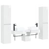 vidaXL Ensemble de mobilier de salle de bain 5 pc Blanc brillant