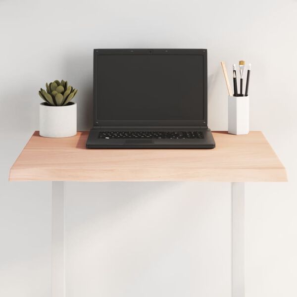 vidaXL Dessus de table bois chêne massif non traité bordure assortie