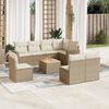 vidaXL Salon de jardin avec coussins 9 pcs beige r&eacute;sine tress&eacute;e