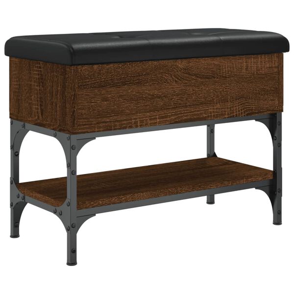 vidaXL Banc &agrave; chaussures ch&ecirc;ne marron 62x32x45 cm bois d'ing&eacute;nierie