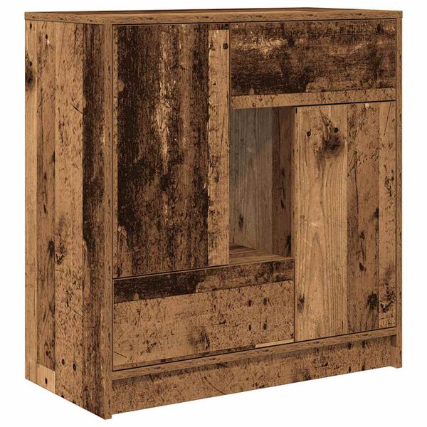 vidaXL Buffet avec tiroirs et portes vieux bois 70,5x34x74,5 cm