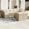 vidaXL Salon de jardin avec coussins 10 pcs beige r&eacute;sine tress&eacute;e