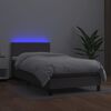 vidaXL Sommier &agrave; lattes de lit avec matelas et LED Gris 100x200 cm