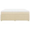 vidaXL Sommier &agrave; lattes de lit avec matelas Cr&egrave;me 200x200 cm Tissu