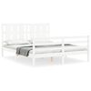 vidaXL Cadre de lit sans matelas blanc 160x200 cm bois massif