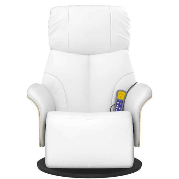 vidaXL Fauteuil inclinable de massage repose-pieds blanc similicuir