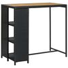 vidaXL Table de bar avec rangement Noir 120x60x110 cm R&eacute;sine tress&eacute;e
