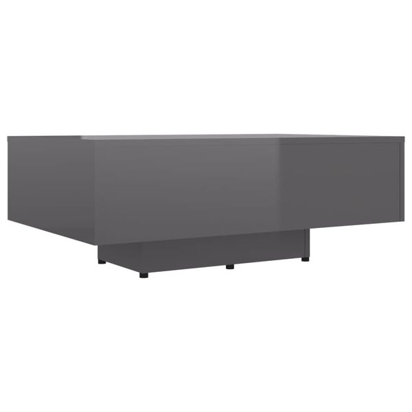 vidaXL Table basse Gris brillant 85x55x31 cm Bois d'ingénierie