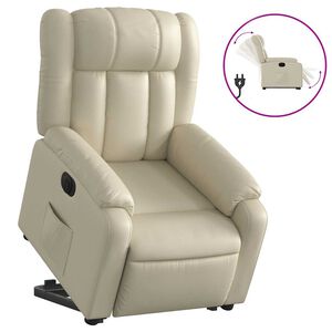 vidaXL Fauteuil inclinable &eacute;lectrique cr&egrave;me similicuir