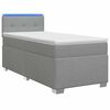 vidaXL Lit de box spring avec matelas et LED Gris clair 90 x 200 cm