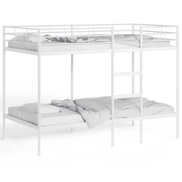 VidaXL Lit superpos&eacute; sans matelas blanc 100x200 cm acier