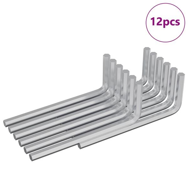 vidaXL Cl&eacute; hexagonale 12 pcs Argent&eacute; 32 x 86 mm Acier