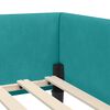 vidaXL Cadre de lit d'angle Turquoise 90 cm x 200 cm Velours