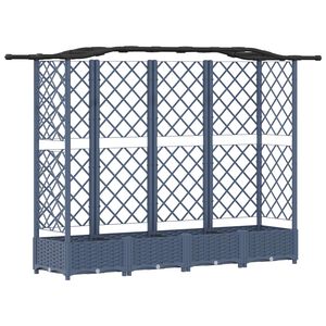 vidaXL Lit &Eacute;lev&eacute; avec Treillis et Toit Gris 203,5 x 40 x 125 cm PP