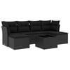 vidaXL Salon de jardin 7 pcs avec coussins noir r&eacute;sine tress&eacute;e