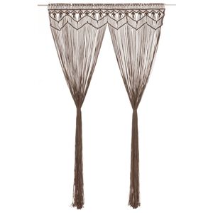 vidaXL Rideau en macram&eacute; Taupe 140x240 cm Coton