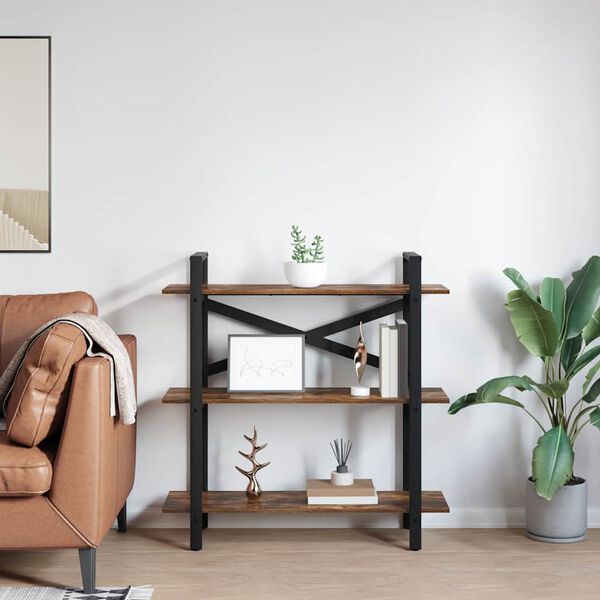 vidaXL &Eacute;tag&egrave;re Ch&ecirc;ne fum&eacute; 100 x 33,5 x 102 cm Bois d'ing&eacute;nierie