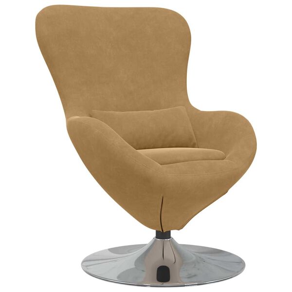 vidaXL Fauteuil &oelig;uf Marron Velours