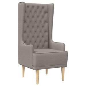 vidaXL Chaise &agrave; dossier haut avec boutons capitonn&eacute;s Taupe Tissu
