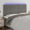 vidaXL T&ecirc;te de lit &agrave; LED Gris clair 160x5x118/128 cm Velours