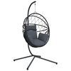 vidaXL Chaise suspendue en forme d'&oelig;uf avec support anthracite