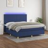 vidaXL Sommier &agrave; lattes de lit et matelas et LED Bleu 160x200 cm Tissu