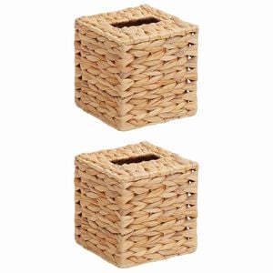 vidaXL Housses de bo&icirc;te &agrave; tissues 2 pcs Jacinthe d'eau Naturel