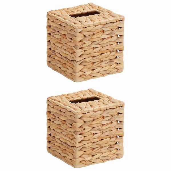 vidaXL Housses de bo&icirc;te &agrave; tissues 2 pcs Jacinthe d'eau Naturel