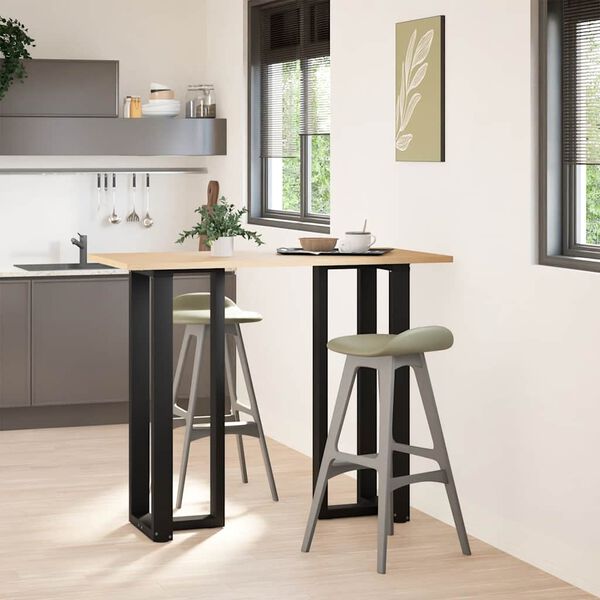vidaXL Pieds de table de bar en forme de T, 2 pièces, noir, 50 x 35 x (110-111) cm, acier