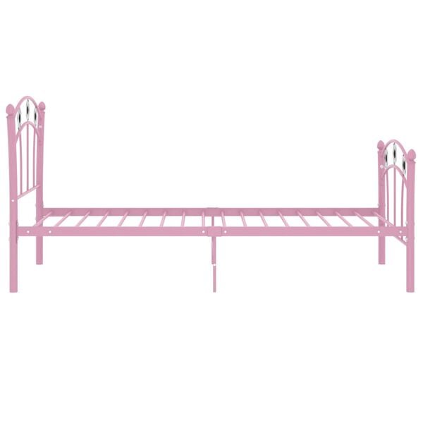 vidaXL Cadre de lit sans matelas rose m&eacute;tal 90x200 cm