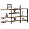 vidaXL Table console avec &eacute;tag&egrave;re ch&ecirc;ne artisanal 160 x 29 x 80 cm