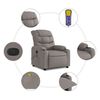vidaXL Fauteuil de massage inclinable Taupe Tissu
