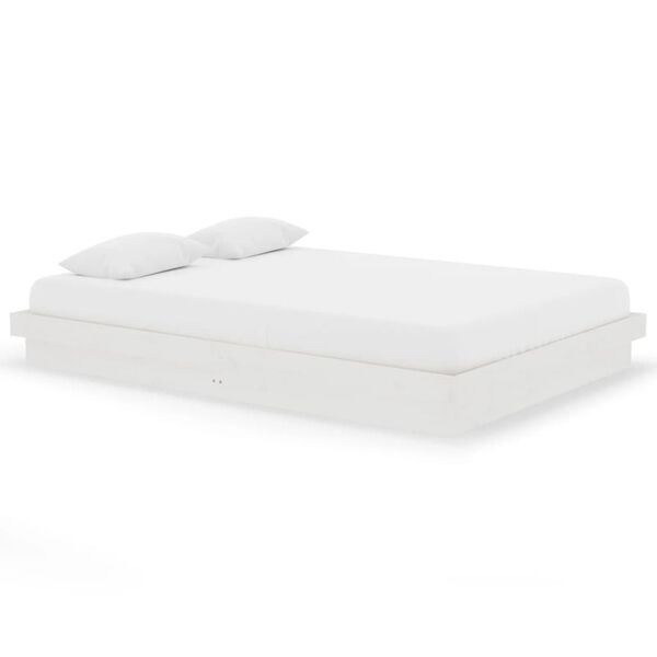 vidaXL Cadre de lit Blanc Bois massif 140x200 cm