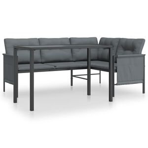 vidaXL Ensemble &agrave; manger de jardin 2 pcs anthracite acier