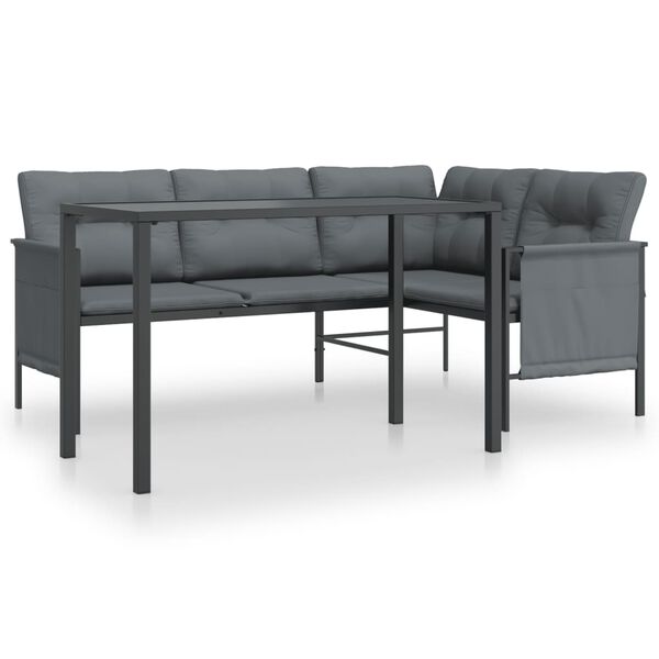 vidaXL Ensemble à manger de jardin 2 pcs anthracite acier