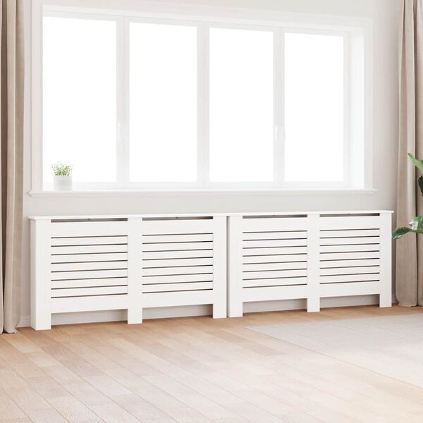 vidaXL Cache-radiateurs 2 pcs Blanc 152x19x81,5 cm MDF