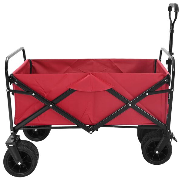 vidaXL Chariot &agrave; Main Pliable Rouge 89 x 63 x 96 cm