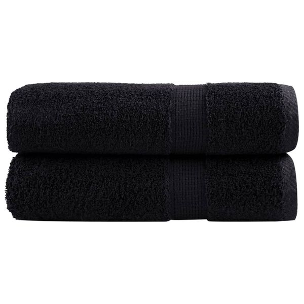vidaXL Serviettes de douche de qualit&eacute; sup&eacute;rieure SOLUND 2 pcs noir